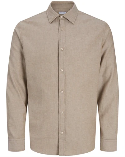 Jack & Jones - JJEField Melange Skjorte - Oatmeal